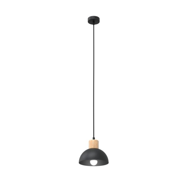 Emibig Stropna svjetiljka SECO 230 V 15W MAX LED E27 Čelik/ Drvo Crna