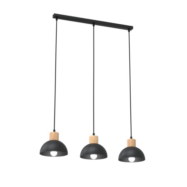 Emibig Stropna svjetiljka SECO 230 V 15W MAX LED E27 Čelik/ Drvo Crna