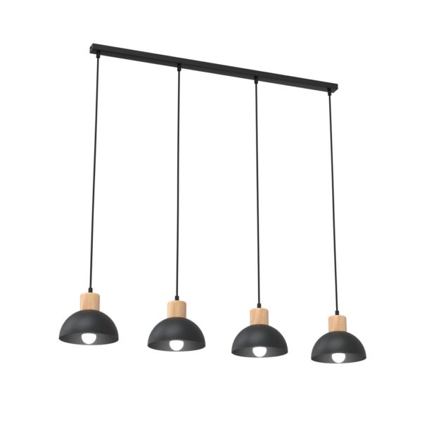 Emibig Stropna svjetiljka SECO 230 V 15W MAX LED E27 Čelik/ Drvo Crna