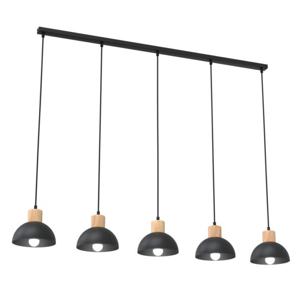 Emibig Stropna svjetiljka SECO 230 V 15W MAX LED E27 Čelik/ Drvo Crna