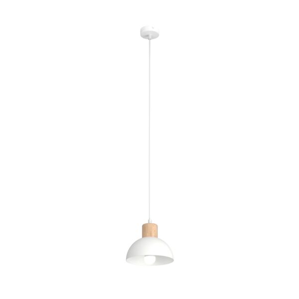 Emibig Stropna svjetiljka SECO 230 V 15W MAX LED E27 Čelik/ Drvo Bijela