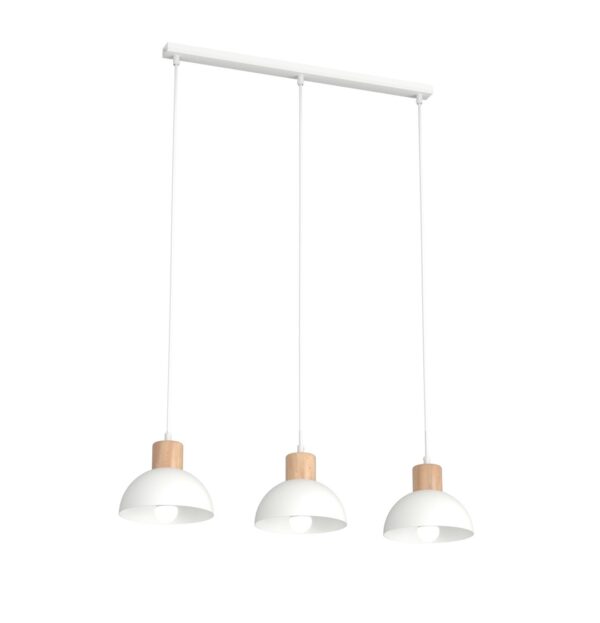 Emibig Stropna svjetiljka SECO 230 V 15W MAX LED E27 Čelik/ Drvo Bijela