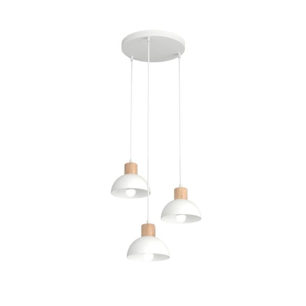 Emibig Stropna svjetiljka SECO 230 V 15W MAX LED E27 Čelik/ Drvo Bijela