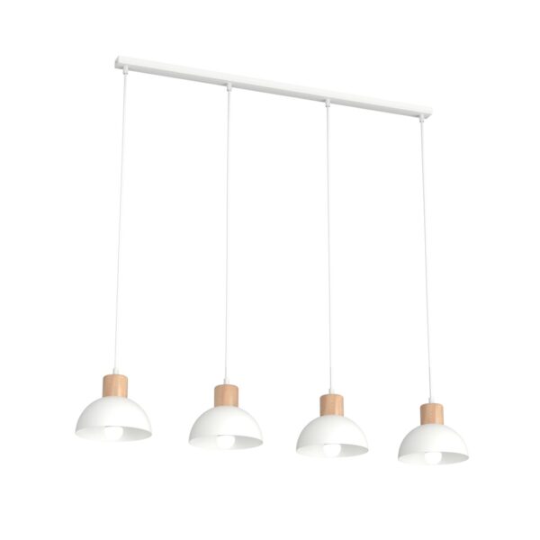 Emibig Stropna svjetiljka SECO 230 V 15W MAX LED E27 Čelik/ Drvo Bijela