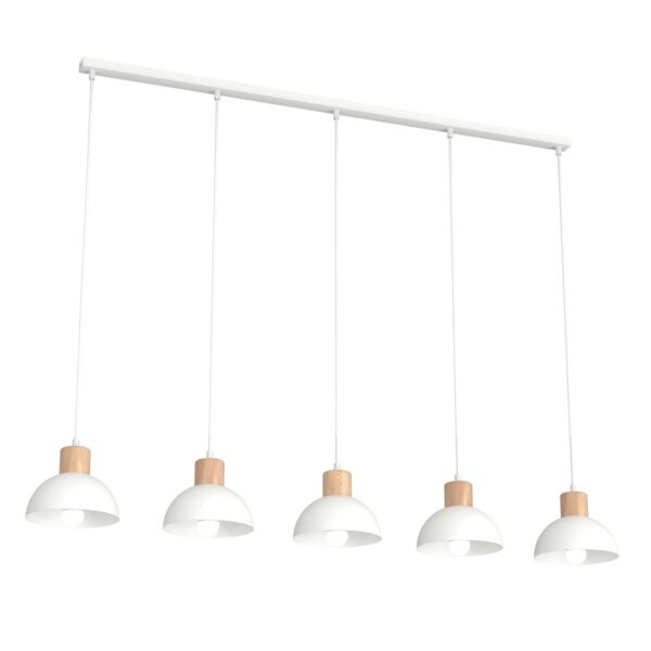 Emibig Stropna svjetiljka SECO 230 V 15W MAX LED E27 Čelik/ Drvo Bijela