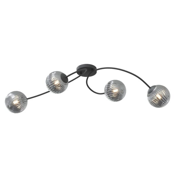 Emibig Stropna svjetiljka VIBRA 230 V 10W MAX LED E14 Čelik/ Staklo Crna