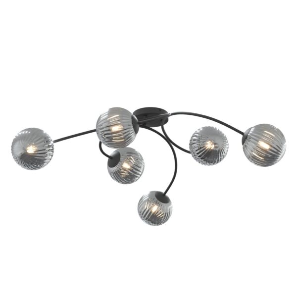 Emibig Stropna svjetiljka VIBRA 230 V 10W MAX LED E14 Čelik/ Staklo Crna