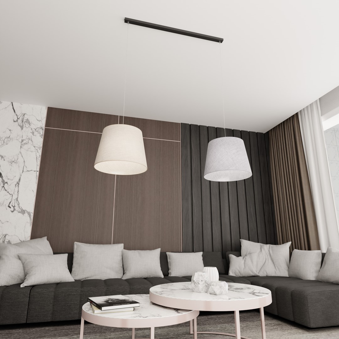 Emibig Visilica EPOCA 230 V 15W MAX LED E27 Čelik/ Tkanina Crna - Slika 2
