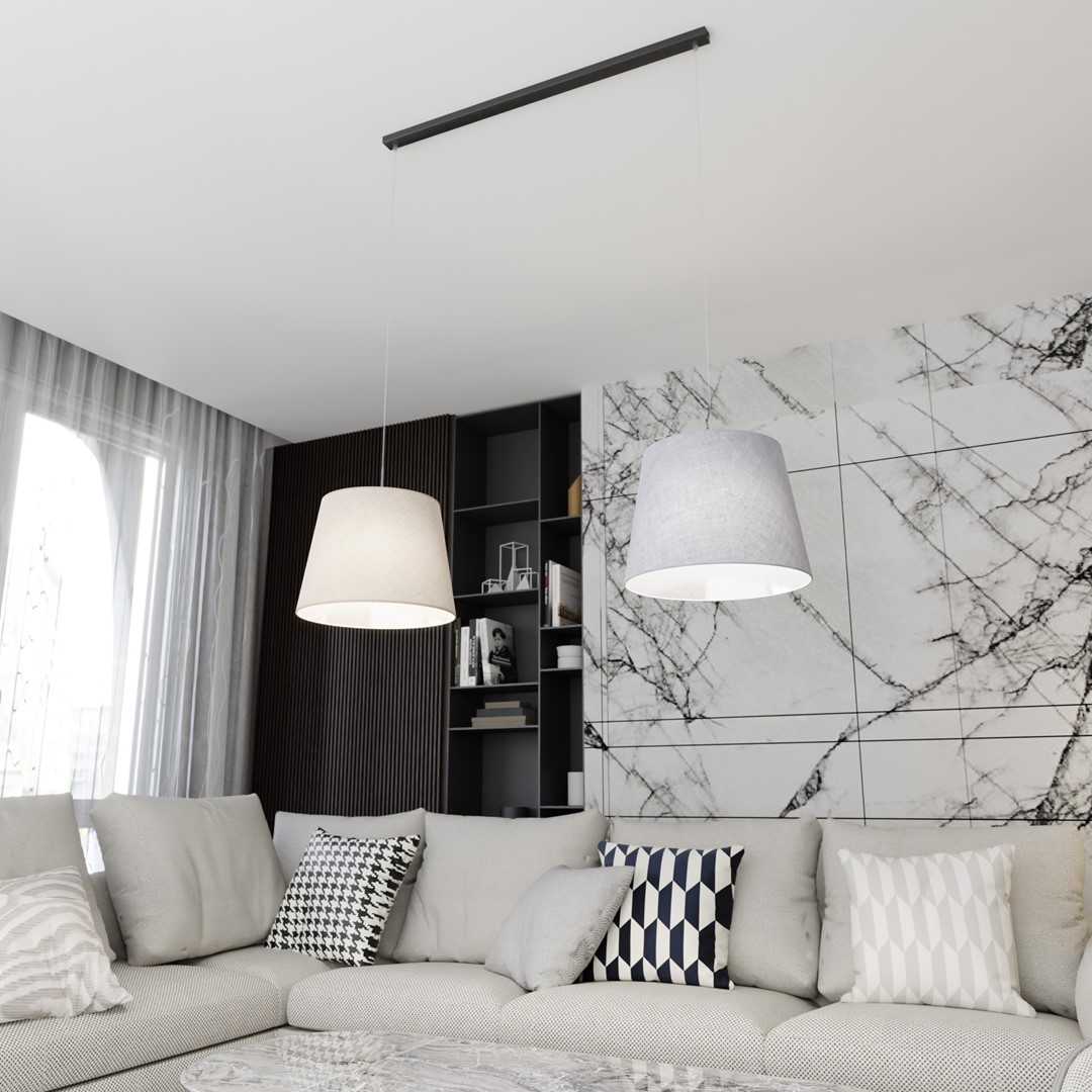 Emibig Visilica EPOCA 230 V 15W MAX LED E27 Čelik/ Tkanina Crna - Slika 4