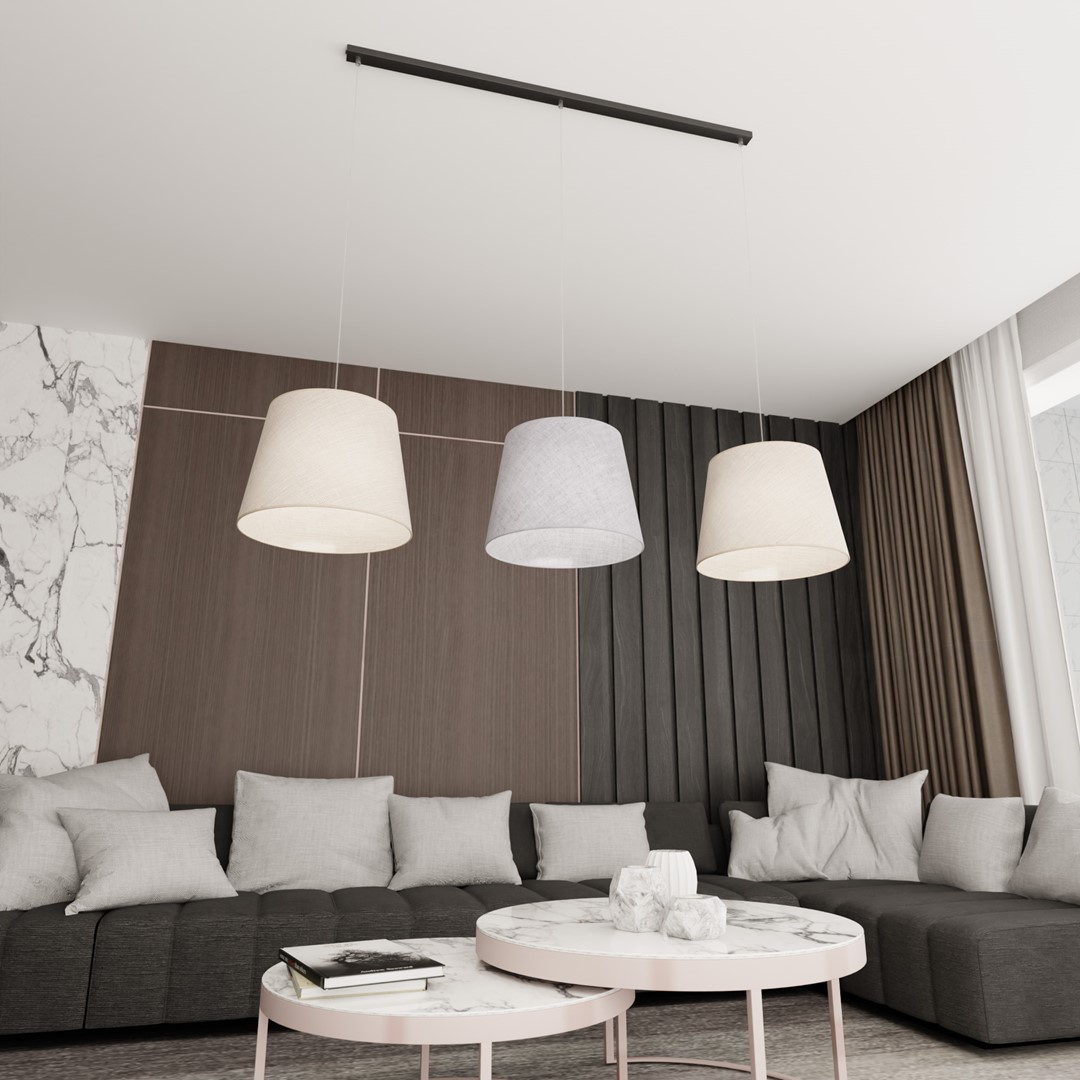 Emibig Visilica EPOCA 230 V 15W MAX LED E27 Čelik/ Tkanina Crna - Slika 2