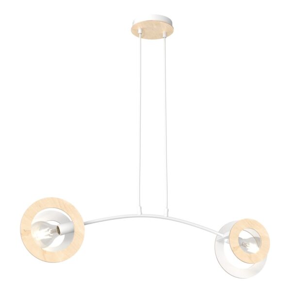 Emibig Visilica SKIVA 230 V 15W MAX LED E27 Čelik/ Drvo Bijela