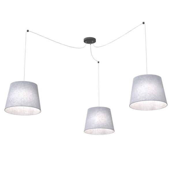 Emibig Visilica ASCOT 230 V 15W MAX LED E27 Čelik/ Tkanina Crna