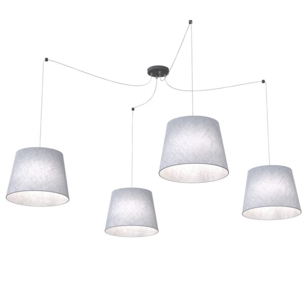 Emibig Visilica ASCOT 230 V 15W MAX LED E27 Čelik/ Tkanina Crna