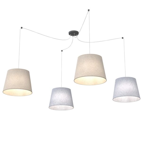 Emibig Visilica ASCOT 230 V 15W MAX LED E27 Čelik/ Tkanina Crna