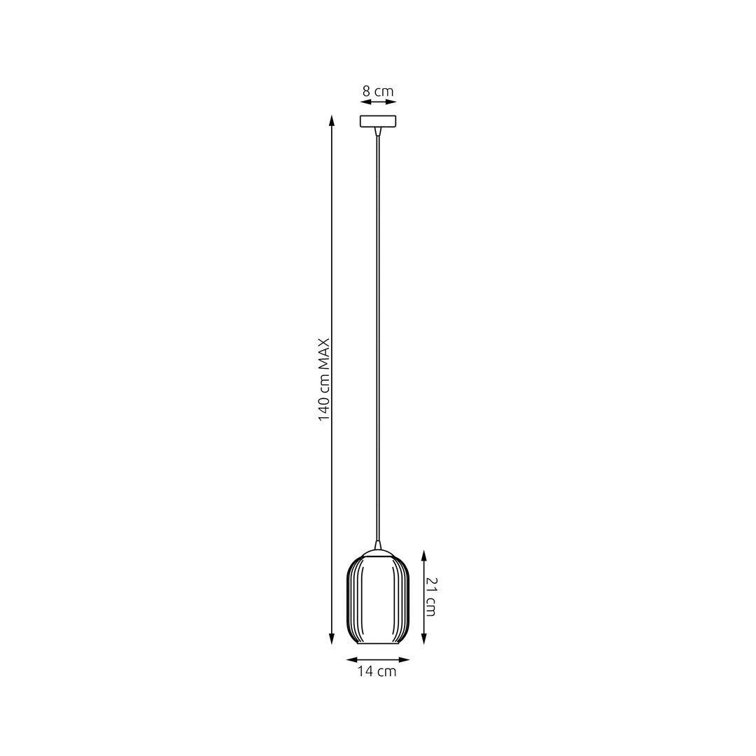 Emibig Visilica VERDI 230 V 15W MAX LED E27 Čelik/ Staklo Crna - Slika 4