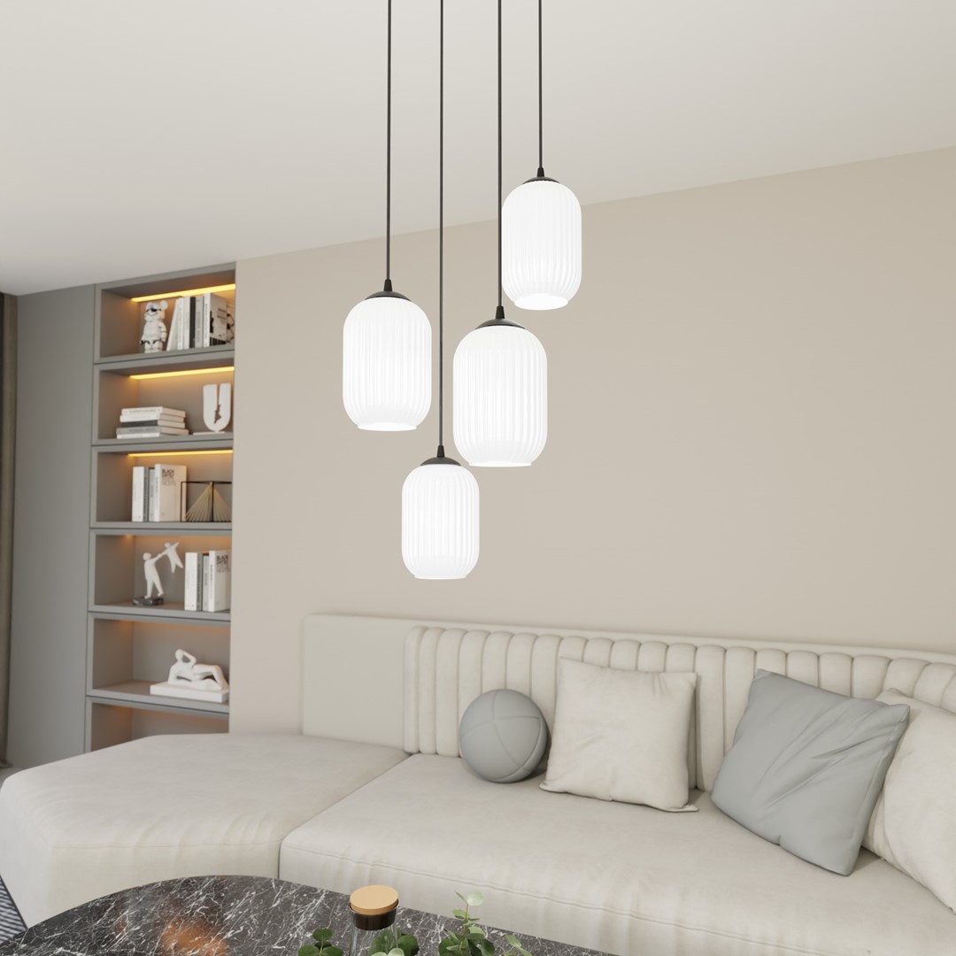 Emibig Visilica VERDI 230 V 15W MAX LED E27 Čelik/ Staklo Crna - Slika 3