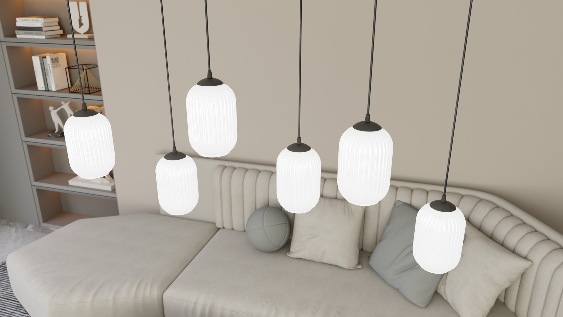 Emibig Visilica VERDI 230 V 15W MAX LED E27 Čelik/ Staklo Crna - Slika 4