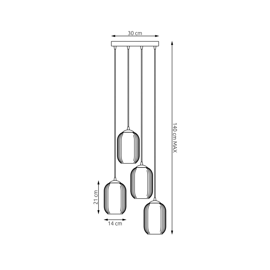 Emibig Visilica VERDI 230 V 15W MAX LED E27 Čelik/ Staklo Crna - Slika 5