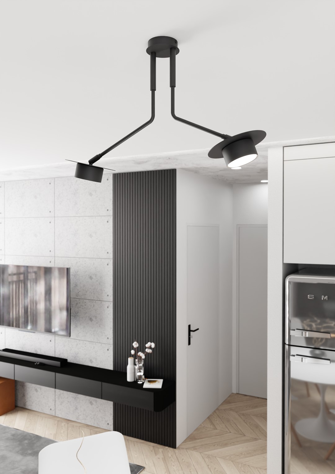 Emibig Stropna svjetiljka MIZU 230 V 12W MAX LED GX53 Čelik Crna - Slika 3