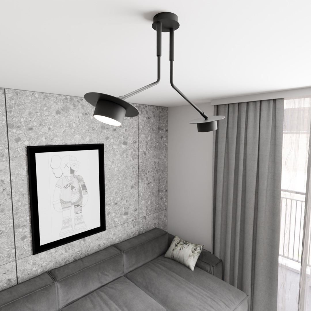 Emibig Stropna svjetiljka MIZU 230 V 12W MAX LED GX53 Čelik Crna - Slika 5