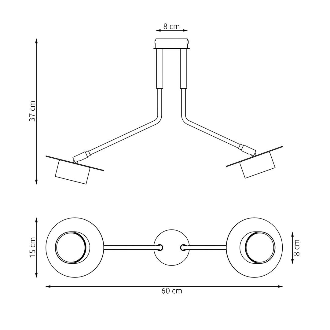 Emibig Stropna svjetiljka MIZU 230 V 12W MAX LED GX53 Čelik Crna - Slika 6