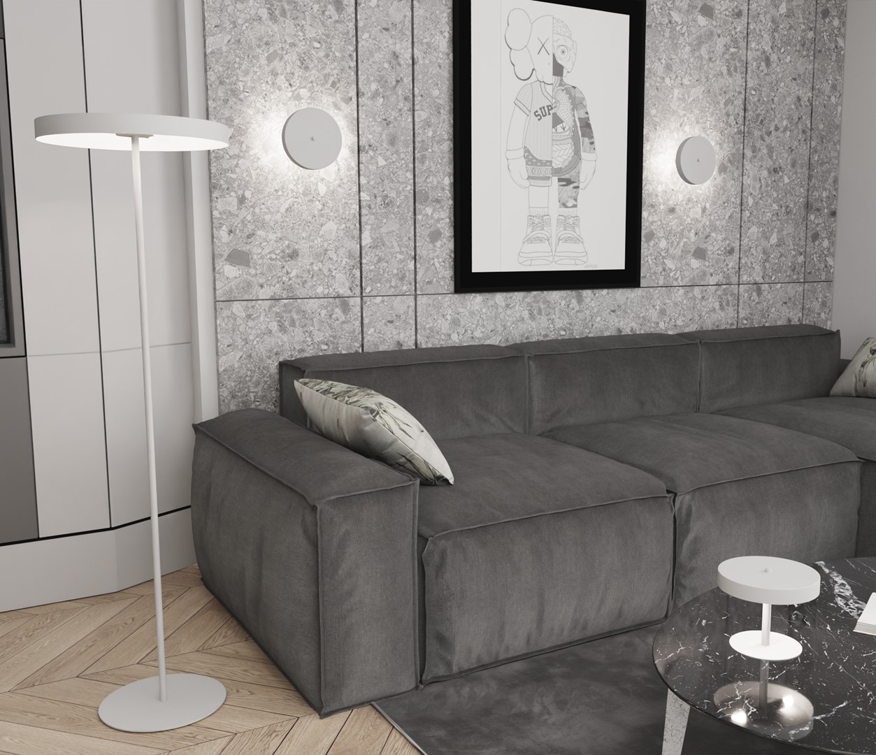 Emibig Podna lampa NEMO 230 V 8W MAX LED G9 Čelik Bijela - Slika 6