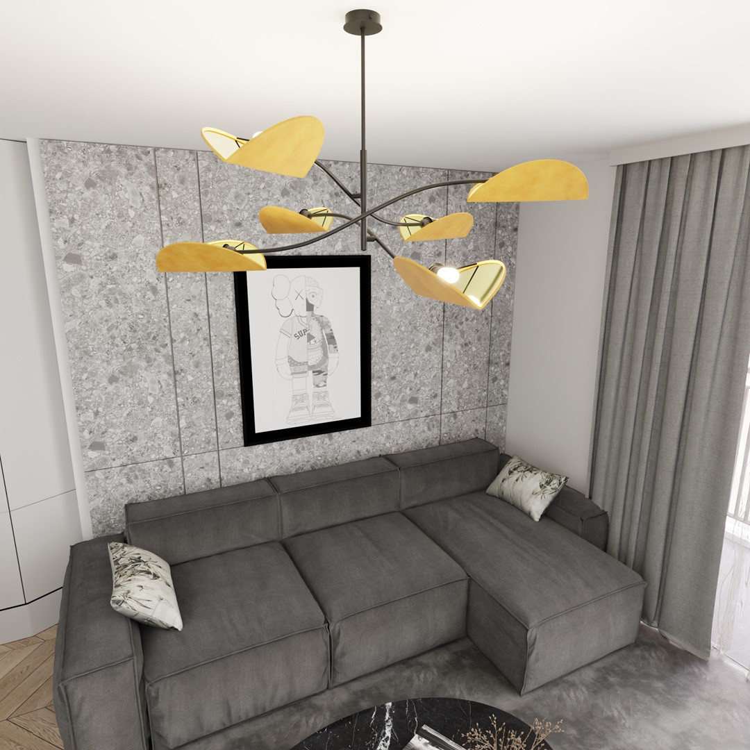 Emibig Stropna svjetiljka LOTUS 230 V 10W MAX LED E14 Čelik/ Tkanina Crna - Slika 5