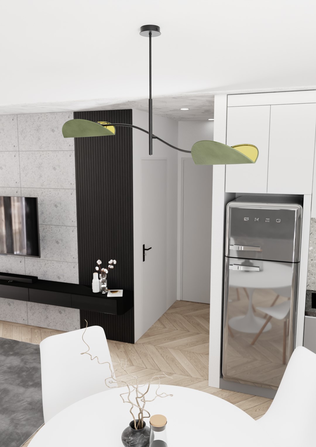 Emibig Stropna svjetiljka LOTUS 230 V 10W MAX LED E14 Čelik/ Tkanina Crna - Slika 4