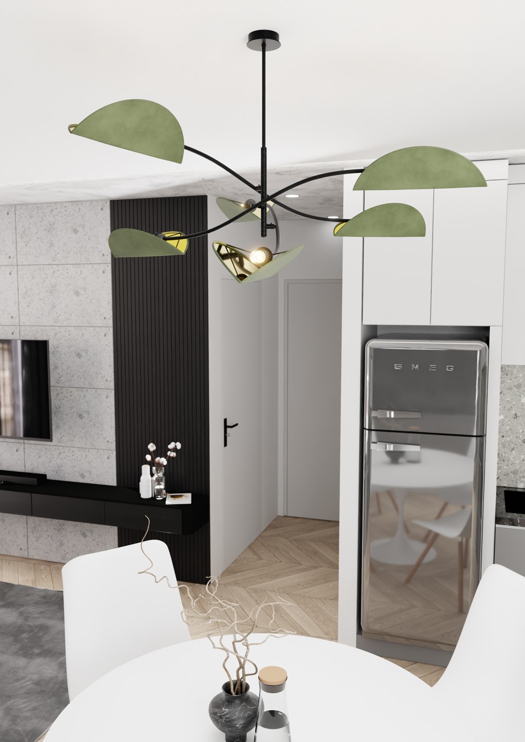 Emibig Stropna svjetiljka LOTUS 230 V 10W MAX LED E14 Čelik/ Tkanina Crna - Slika 3