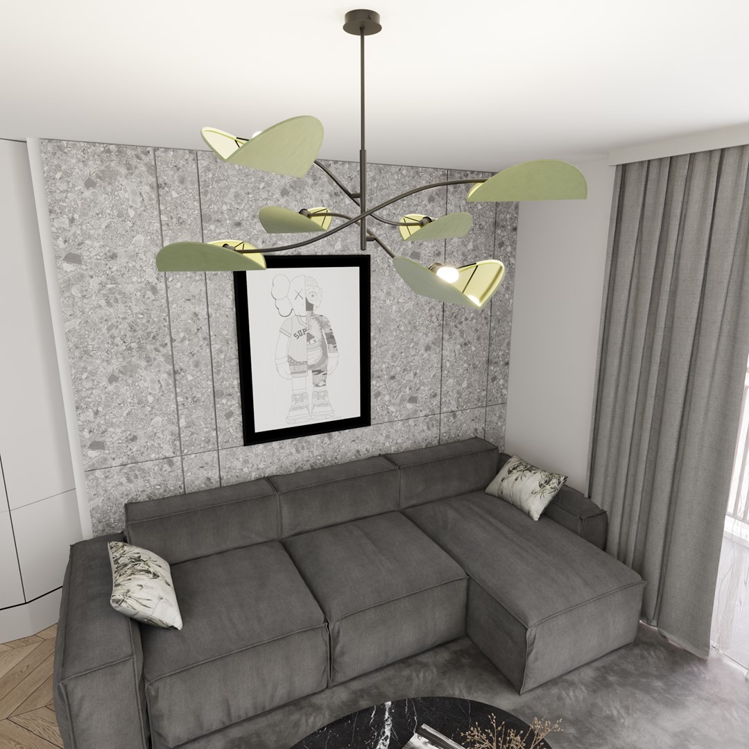 Emibig Stropna svjetiljka LOTUS 230 V 10W MAX LED E14 Čelik/ Tkanina Crna - Slika 5