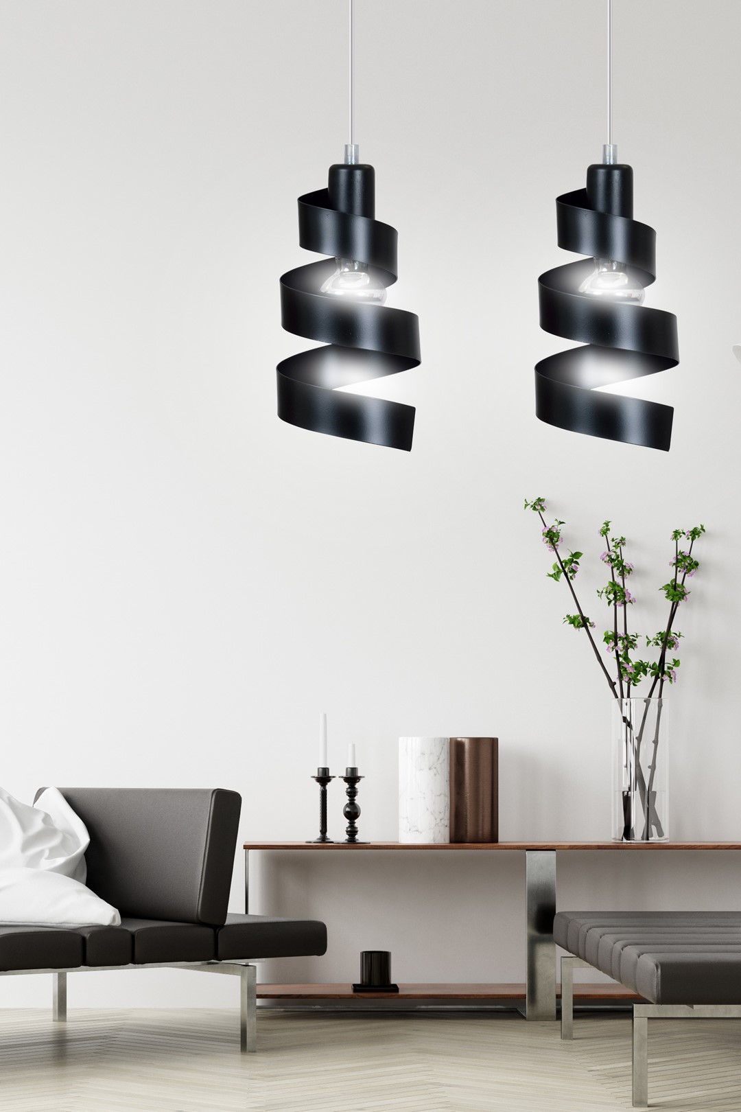Emibig Visilica SAGA 230V 15W MAX LED E27 Čelik Crna - Slika 5
