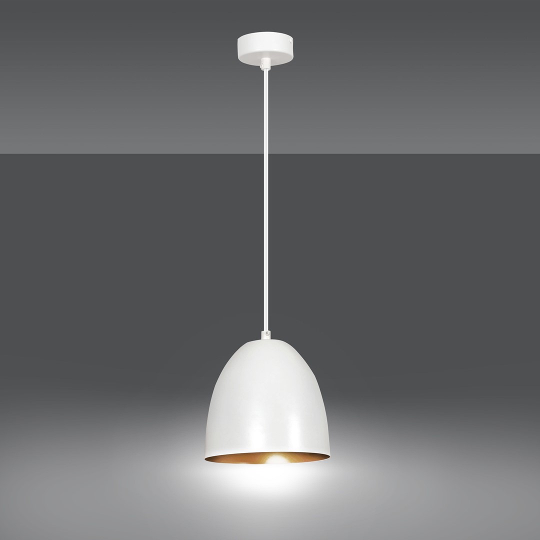 Emibig Visilica LENOX 230V 15W MAX LED E27 Čelik Bijela/ Zlatna - Slika 2