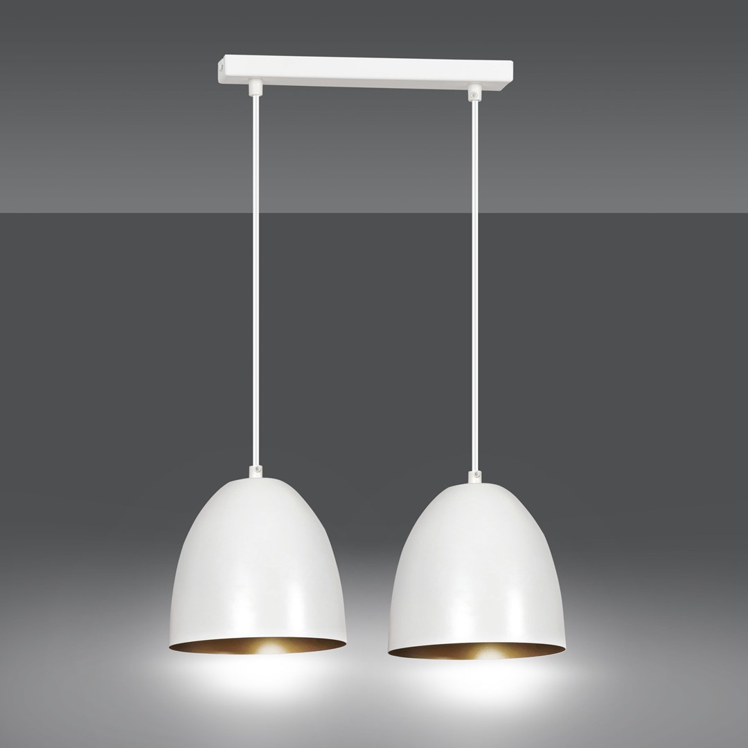 Emibig Visilica LENOX 230V 15W MAX LED E27 Čelik Bijela/ Zlatna - Slika 2