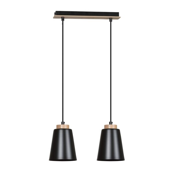 Emibig Visilica BOLERO 230V 15W MAX LED E27 Čelik/ Drvo Crna