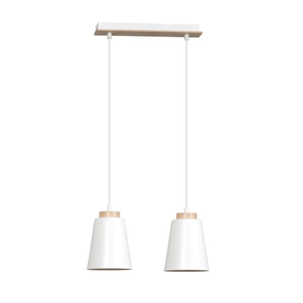 Emibig Visilica BOLERO 230V 15W MAX LED E27 Čelik/ Drvo Bijela
