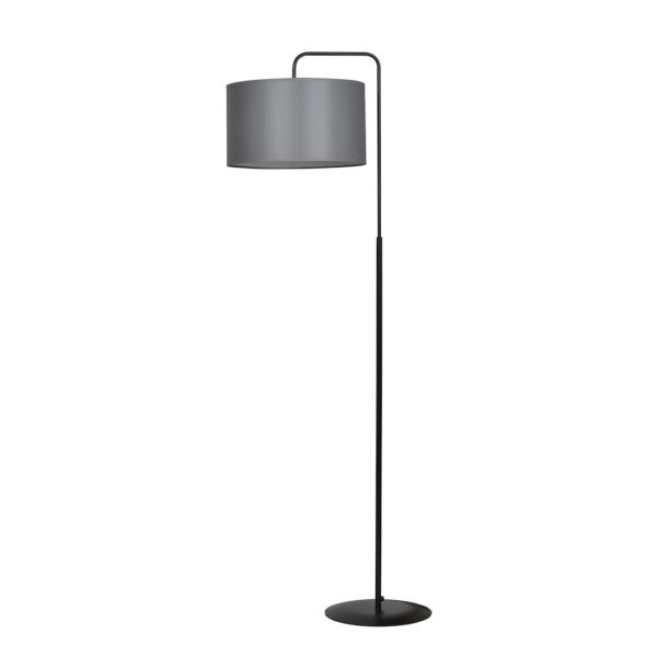 Emibig Podna lampa TRAPO 230V 15W MAX LED E27 Čelik/ Tkanina Crna