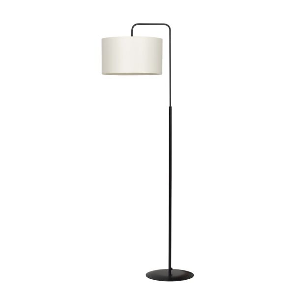 Emibig Podna lampa TRAPO 230V 15W MAX LED E27 Čelik/ Tkanina Crna