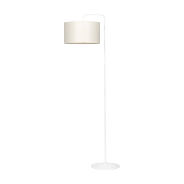 Emibig Podna lampa TRAPO 230V 15W MAX LED E27 Čelik/ Tkanina Bijela