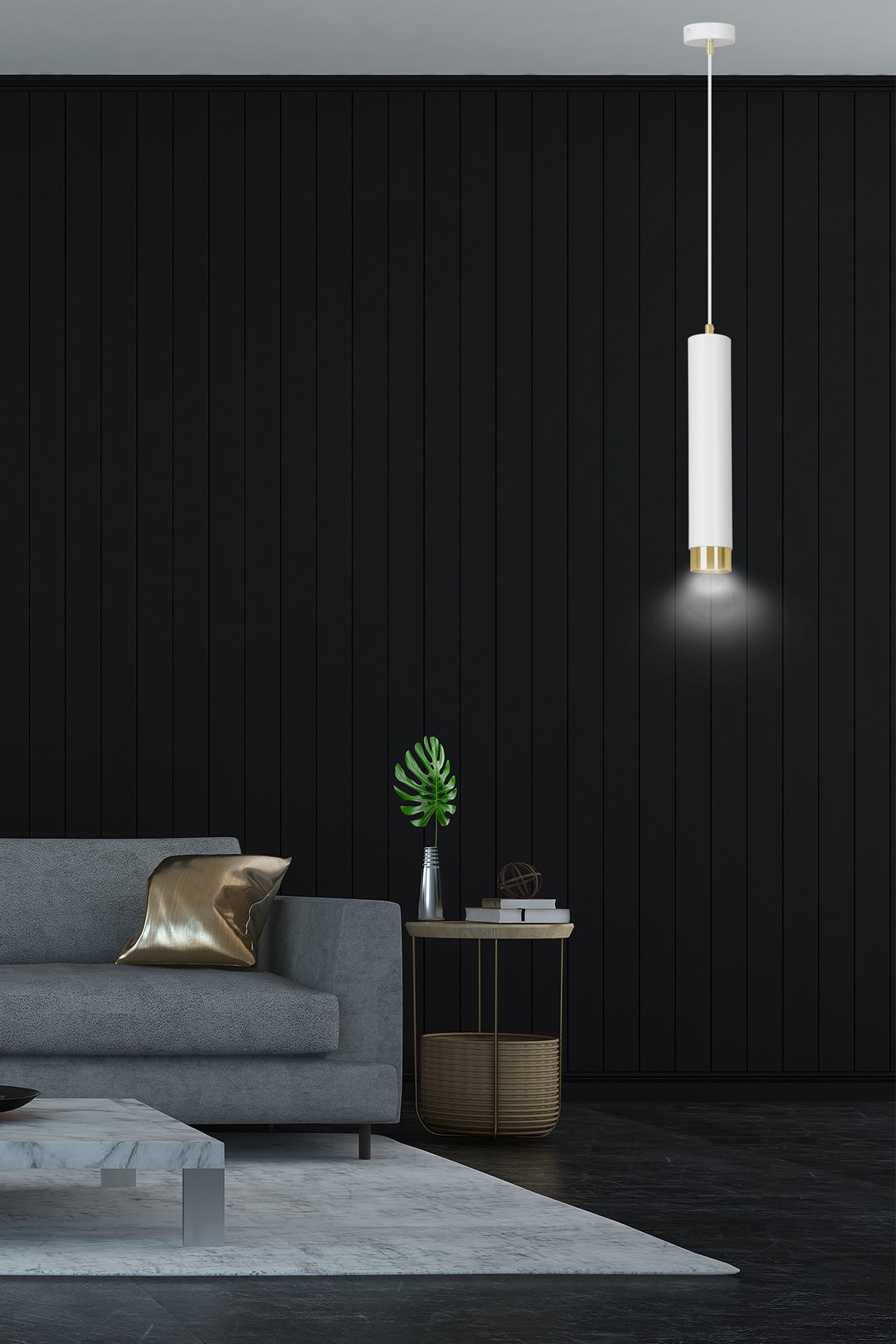Emibig Visilica KIBO 230V 10W MAX LED GU10 Čelik Bijela/ Zlatna - Slika 6