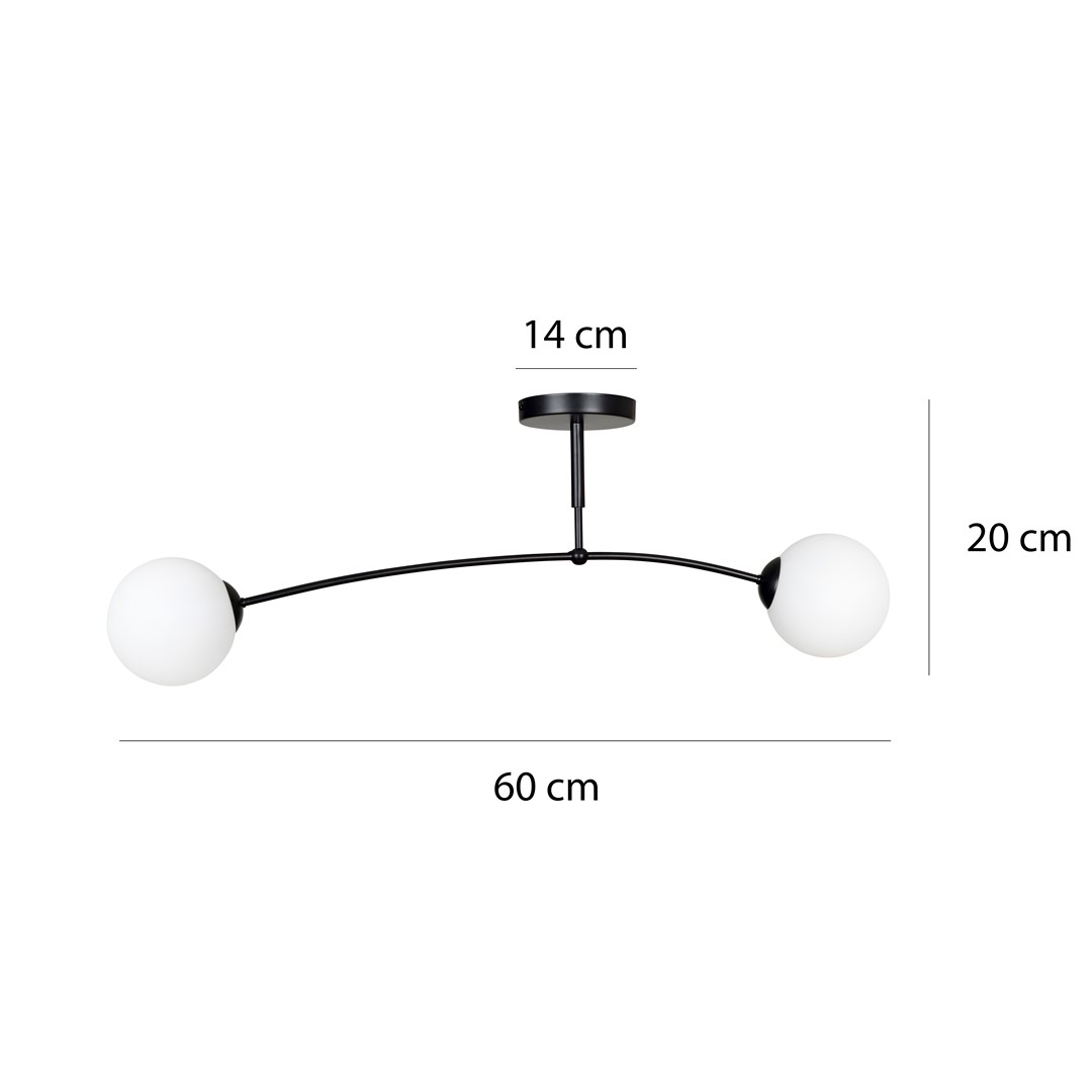 Emibig Stropna svjetiljka PREGOS 230V 10W MAX LED E14 Čelik/ Staklo Crna - Slika 6
