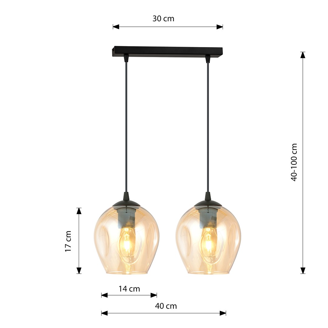 Emibig Visilica ISTAR 230V 10W MAX LED E27 Čelik/ Staklo Crna - Slika 3