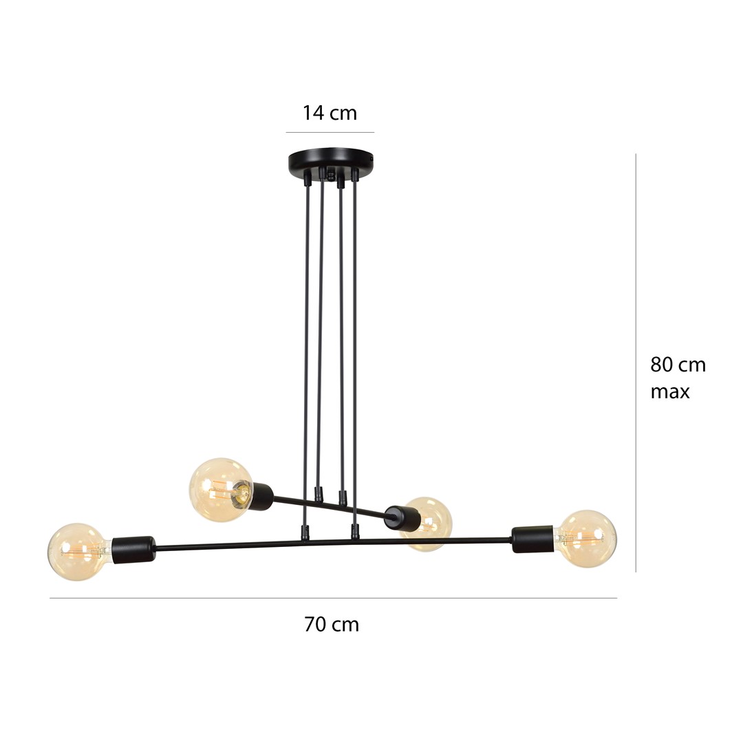 Emibig Visilica MULTIPO 230V 10W MAX LED E27 Čelik Crna - Slika 6
