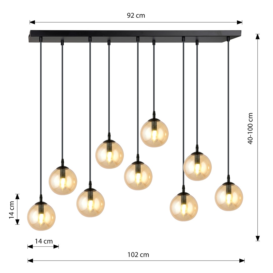 Emibig Visilica COSMO 230V 10W MAX LED E14 Čelik/ Staklo Crna - Slika 7