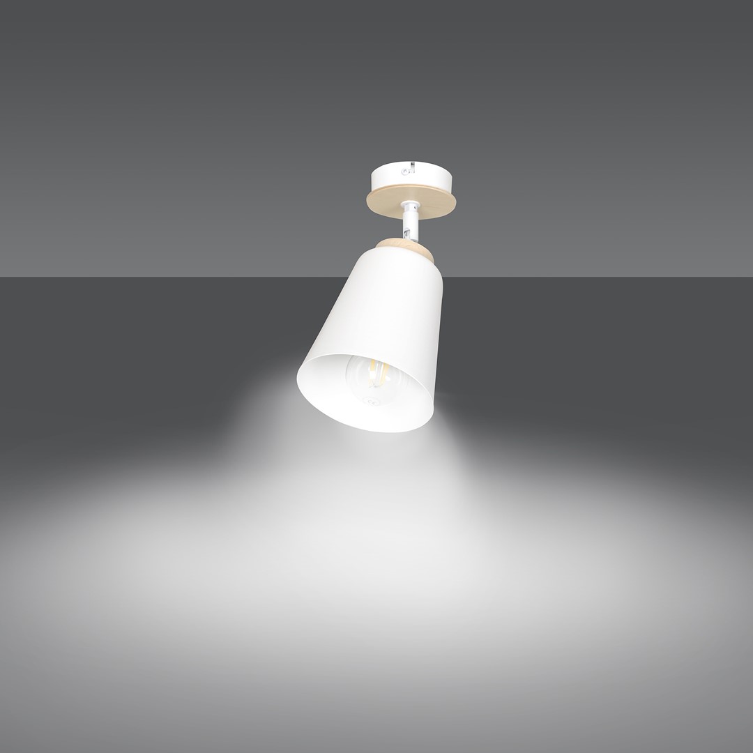 Emibig Stropna svjetiljka ATLAS 230V 15W MAX LED E27 Čelik/ Šperploča Bijela - Slika 3