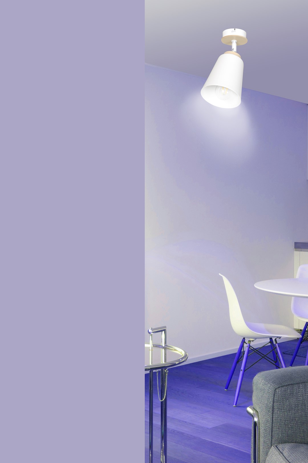 Emibig Stropna svjetiljka ATLAS 230V 15W MAX LED E27 Čelik/ Šperploča Bijela - Slika 4