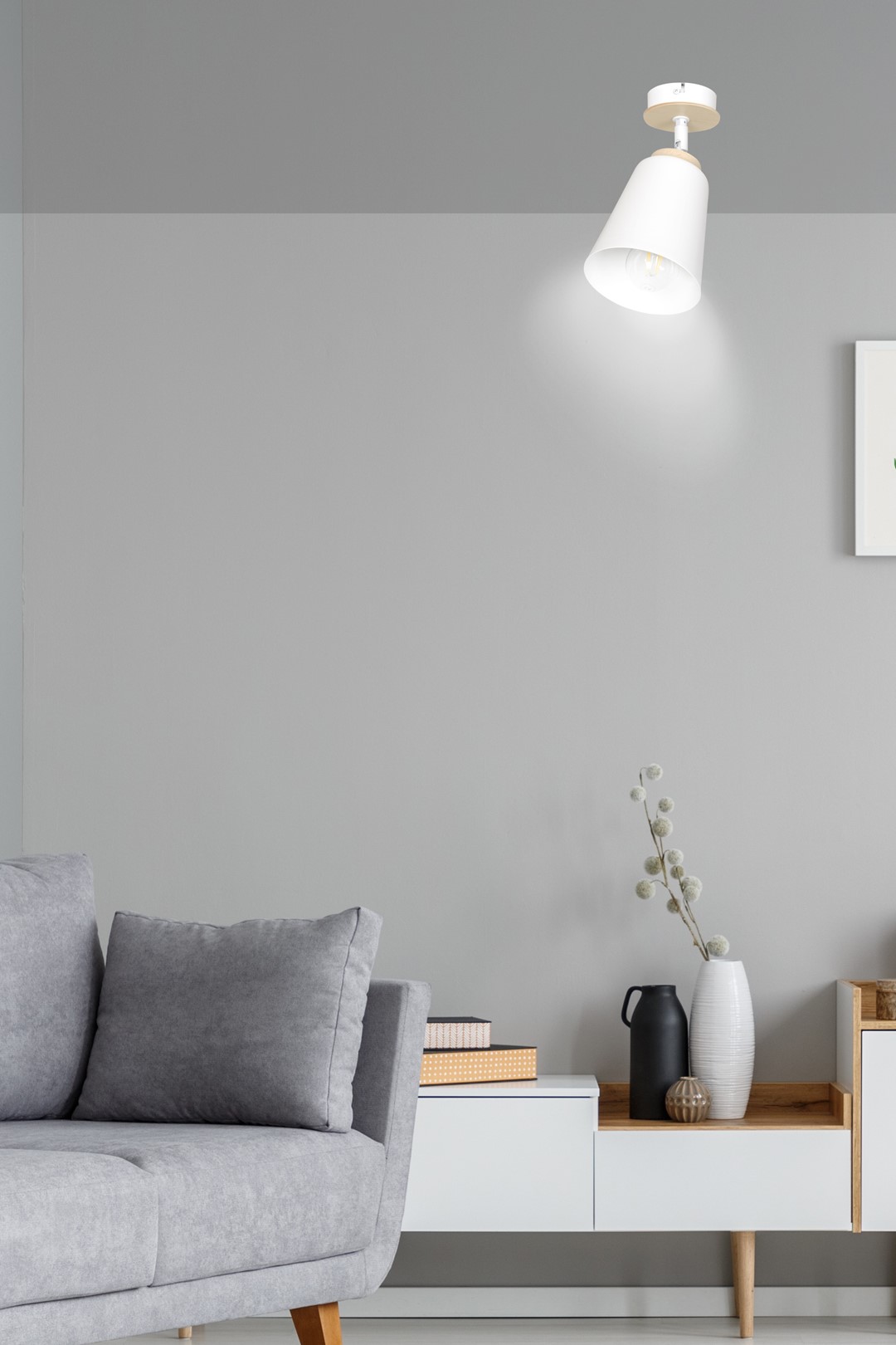 Emibig Stropna svjetiljka ATLAS 230V 15W MAX LED E27 Čelik/ Šperploča Bijela - Slika 6