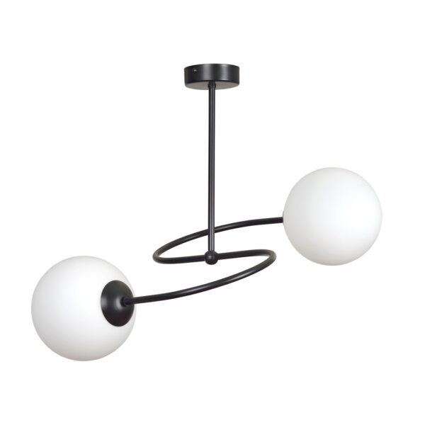 Emibig Stropna svjetiljka SELBI 230V 10W MAX LED E14 Čelik/ Staklo Crna