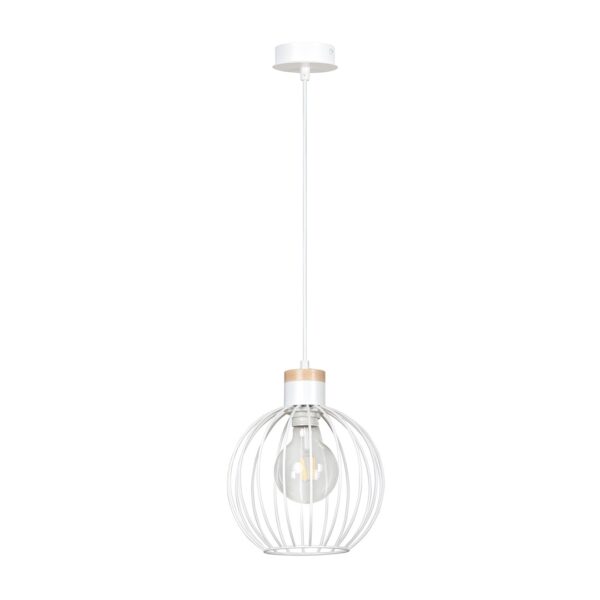 Emibig Visilica BARBADO 230V 15W MAX LED E27 Čelik/ Drvo Bijela