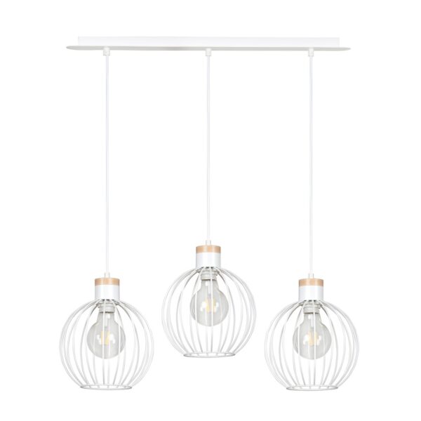 Emibig Visilica BARBADO 230V 15W MAX LED E27 Čelik/ Drvo Bijela