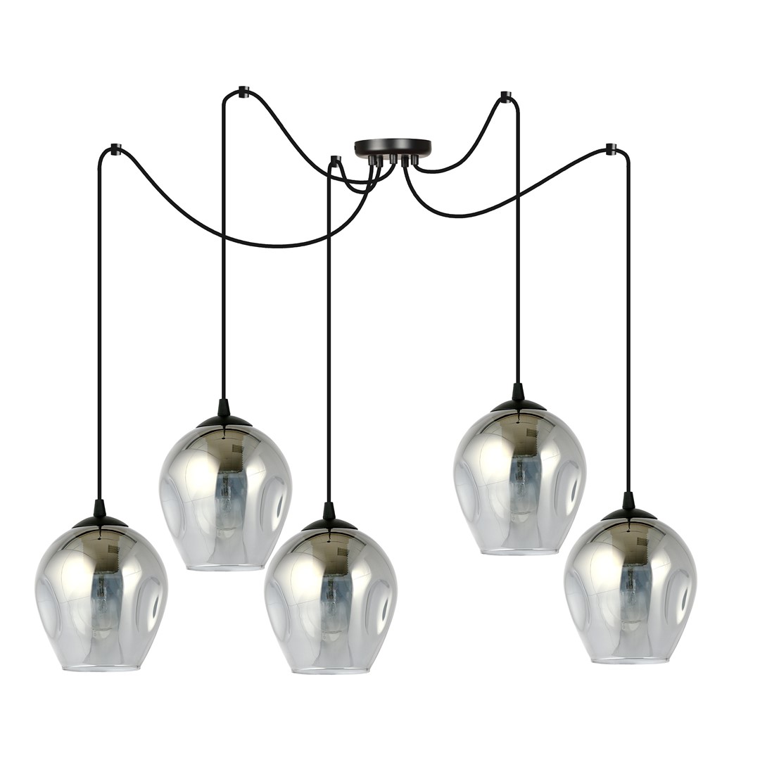 Emibig Visilica LEVEL 230V 15W MAX LED E27 Čelik/ Staklo Crna - Slika 2